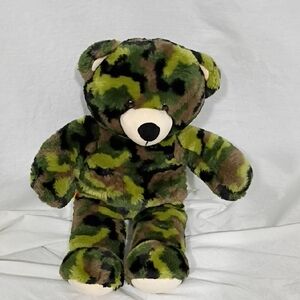 Build A Bear Green Camo Military Plush Stuffed Animal Toy Retired BABW Army 2012